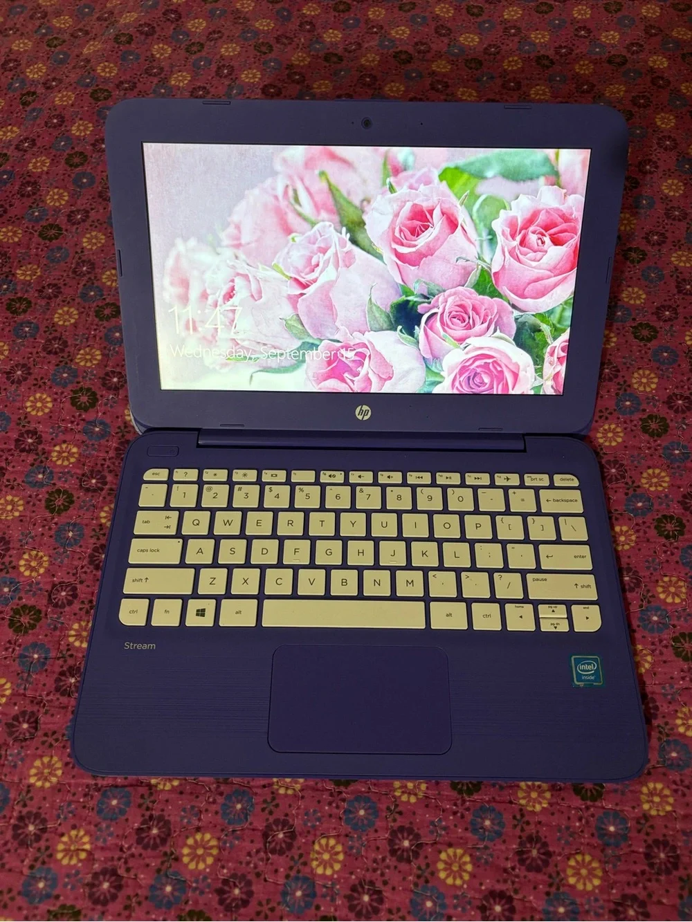 2016 HP Stream Purple Laptop 11.6 inch Screen LOCKED Charger included 🔌
